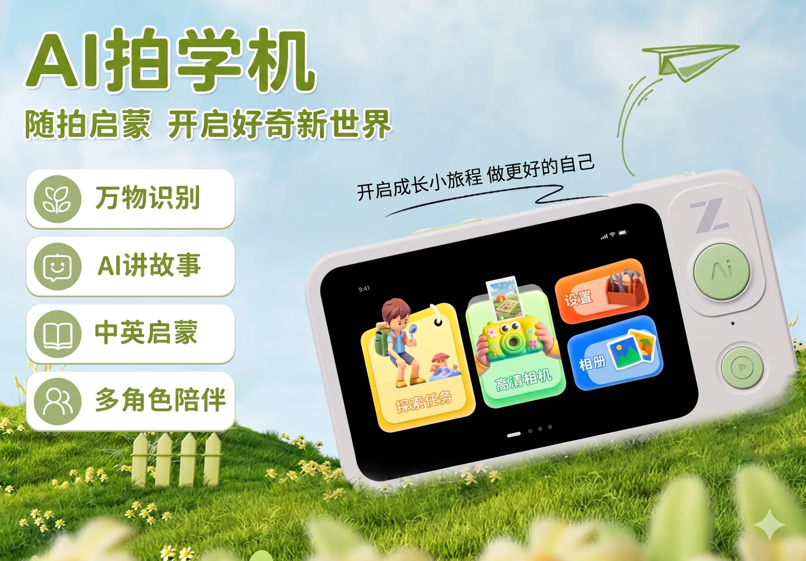 AI 拍学机产品图：随拍启蒙，开启好奇新世界